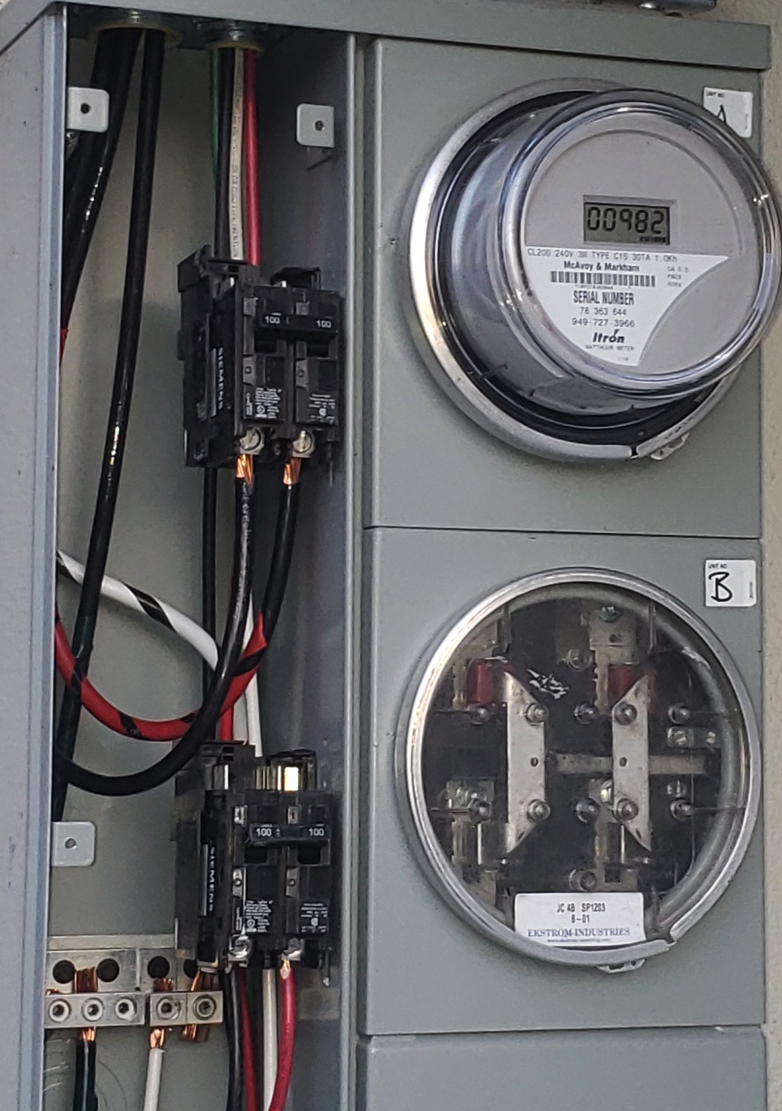 Double Gang electrical meter pannel